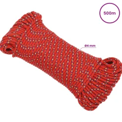 vidaXL Multifunctioneel gebruikstouw 4 mm 500 m Rood PP