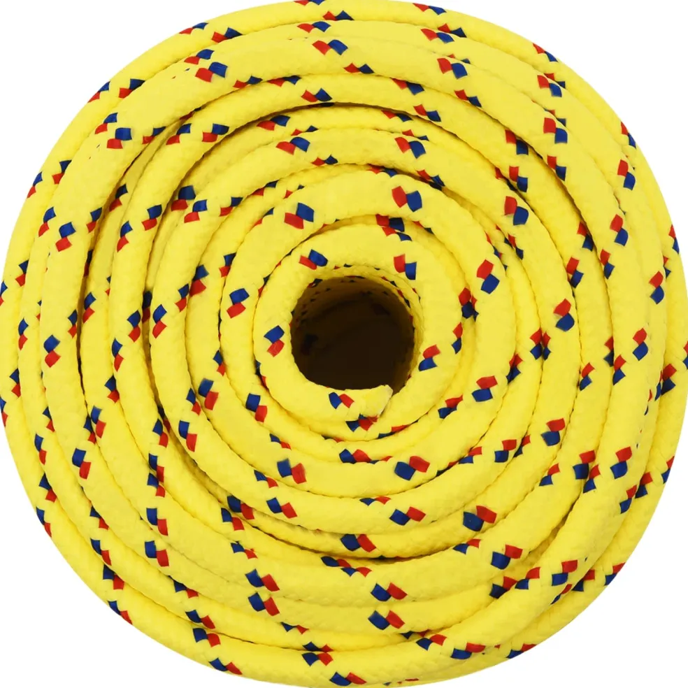 vidaXL Multifunctioneel gebruikstouw 12 mm 50 m Geel PP