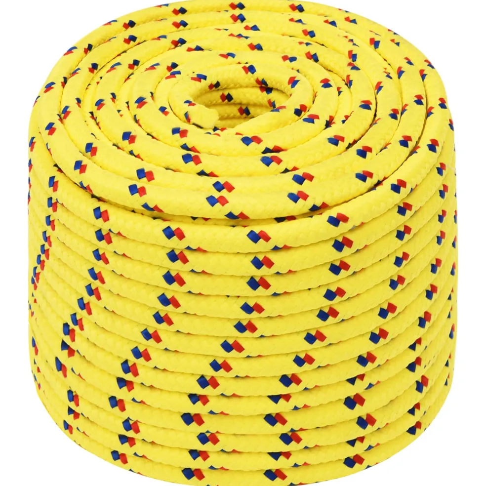 vidaXL Multifunctioneel gebruikstouw 12 mm 50 m Geel PP