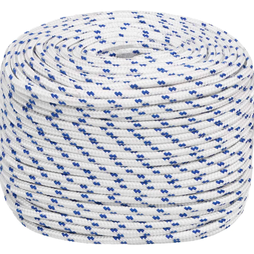 vidaXL Multifunctioneel gebruikstouw 10 mm 25 m Wit en Blauw PP