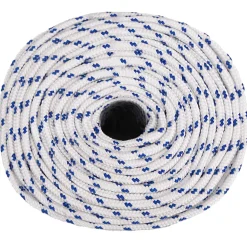 vidaXL Multifunctioneel gebruikstouw 10 mm 25 m Wit en Blauw PP