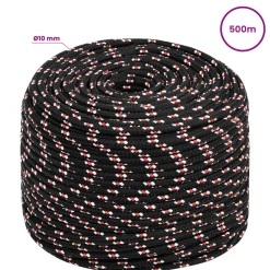 vidaXL Multifunctioneel gebruikstouw 10 mm 500 m Zwart en Rood PP