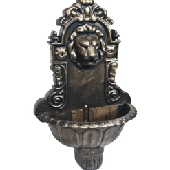 vidaXL Muurfontein leeuwenkop brons