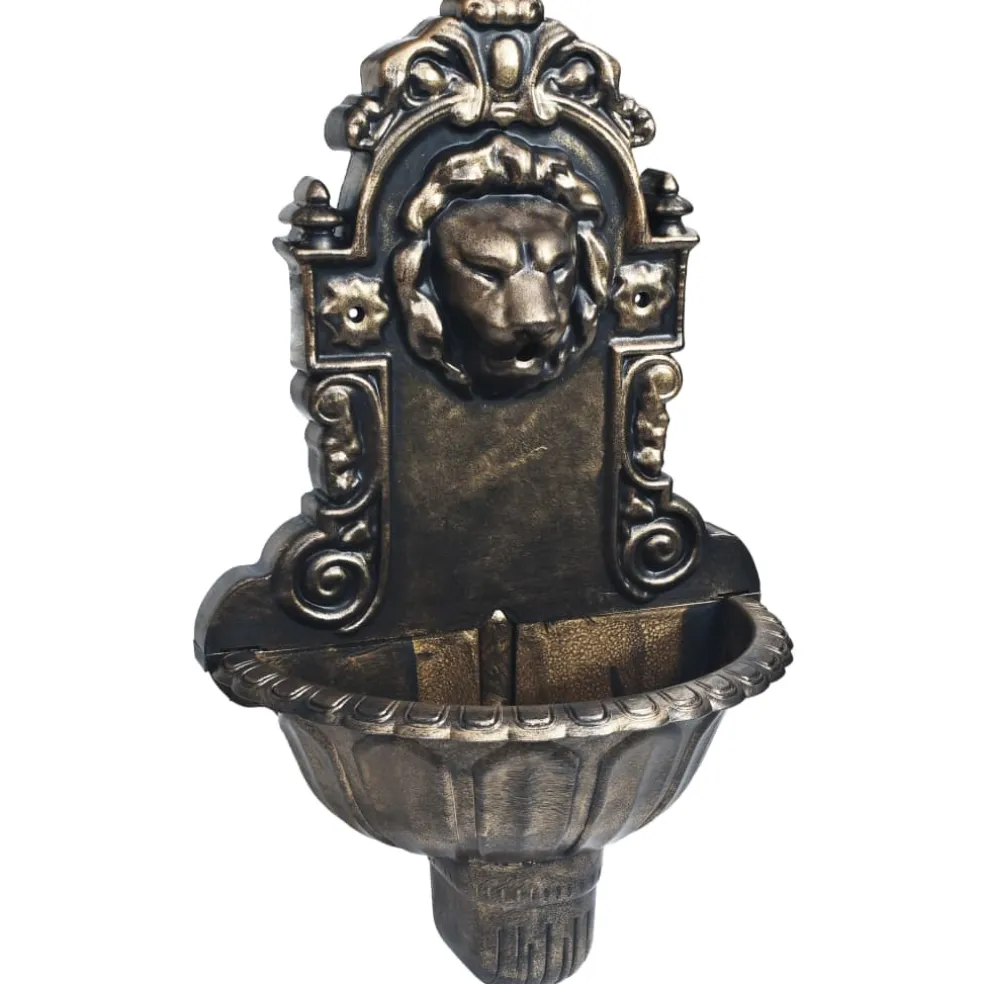 vidaXL Muurfontein leeuwenkop brons