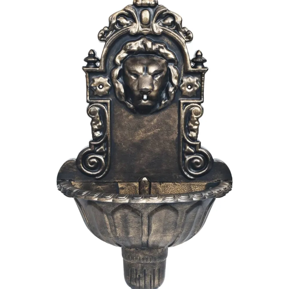vidaXL Muurfontein leeuwenkop brons