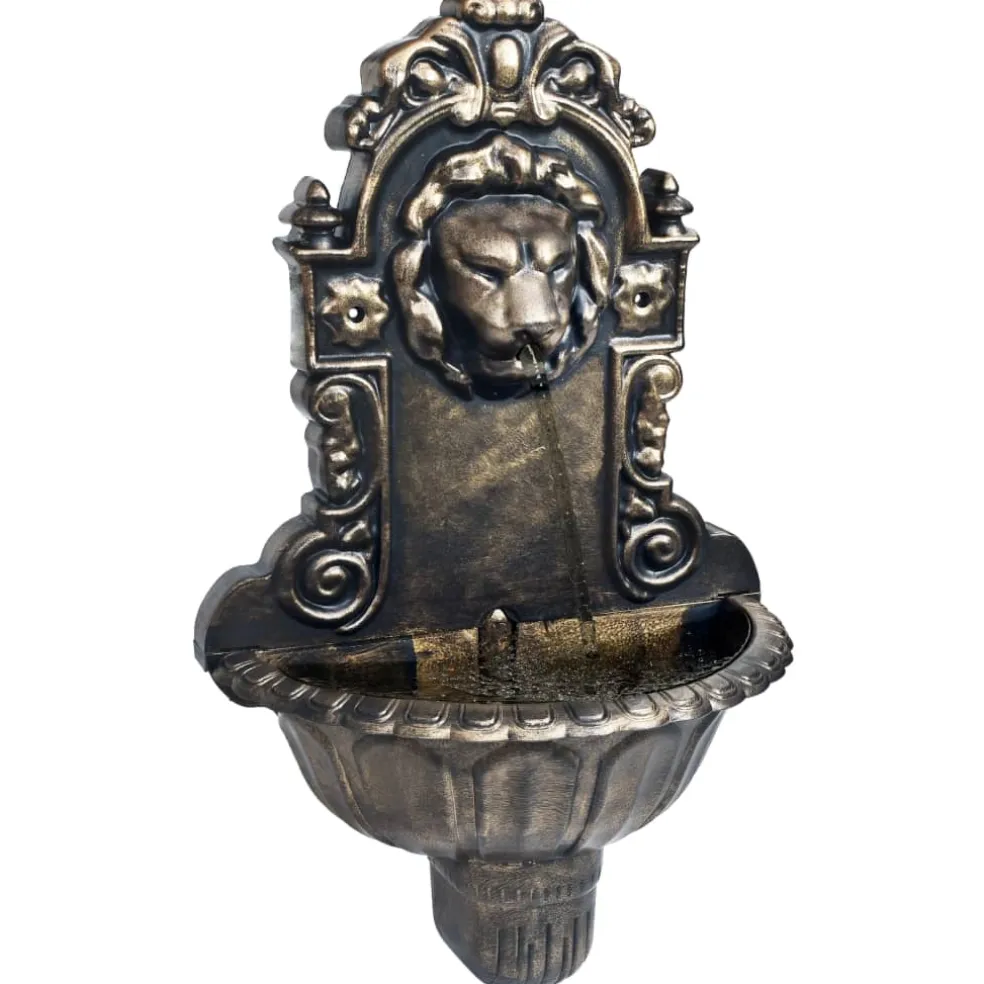 vidaXL Muurfontein leeuwenkop brons
