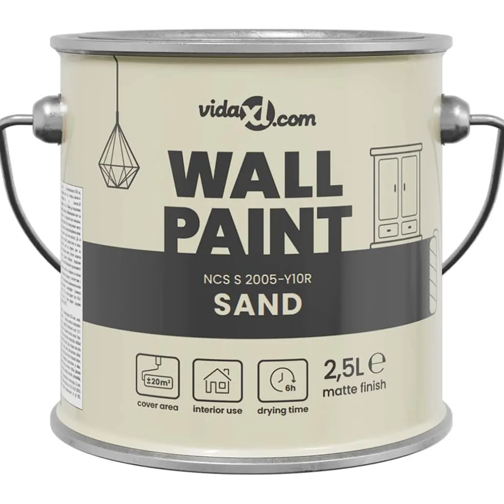 vidaXL Muurverf Bruin 2,5 L Wandprint