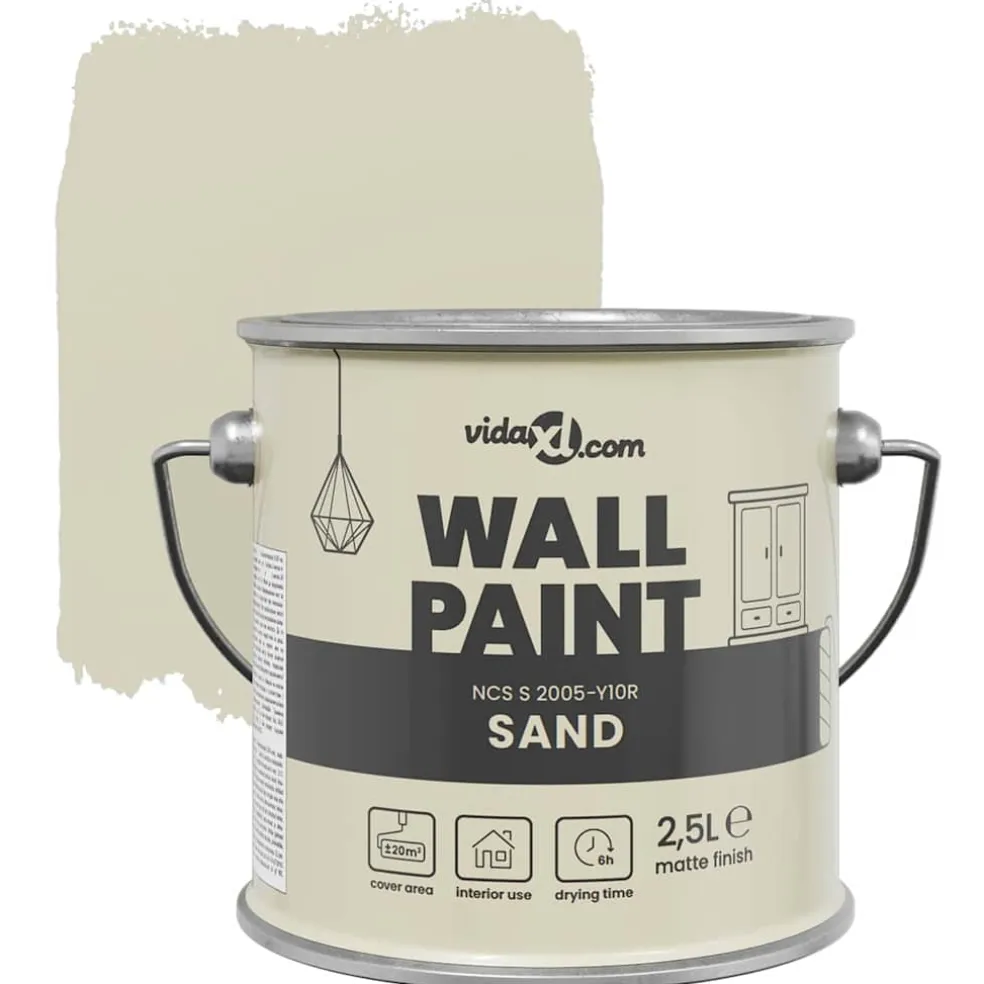 vidaXL Muurverf Bruin 2,5 L Wandprint