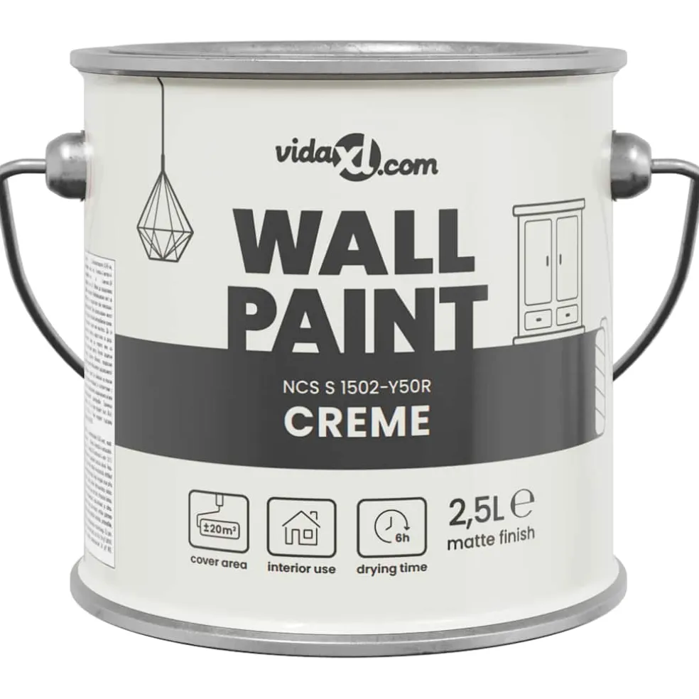 vidaXL Muurverf Bruin 2,5 L Wandprint
