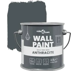 vidaXL Muurverf Grijs 2,5 L Wandprint