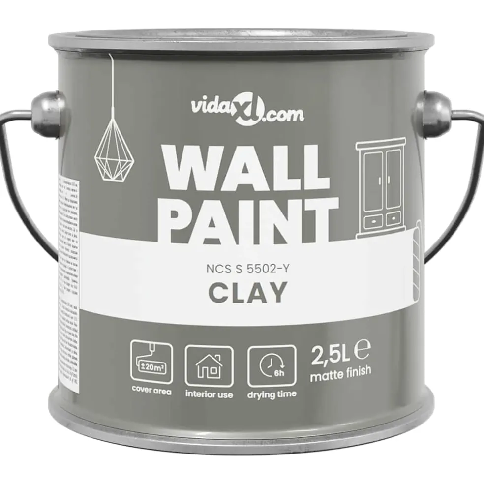 vidaXL Muurverf Grijs 2,5 L Wandprint