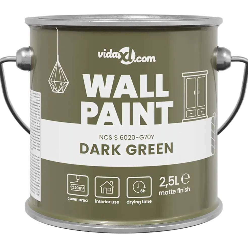 vidaXL Muurverf Groen 2,5 L Wandprint