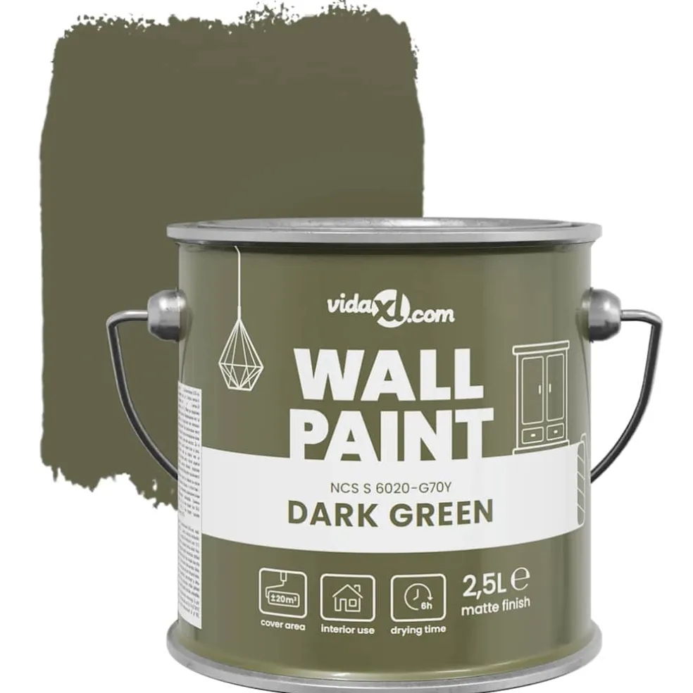 vidaXL Muurverf Groen 2,5 L Wandprint