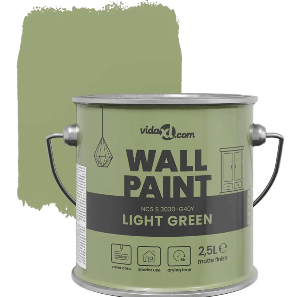 vidaXL Muurverf Groen 2,5 L Wandprint