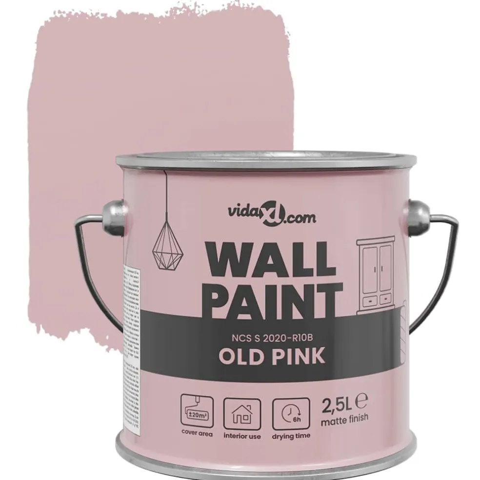 vidaXL Muurverf Roze 2,5 L Wandprint