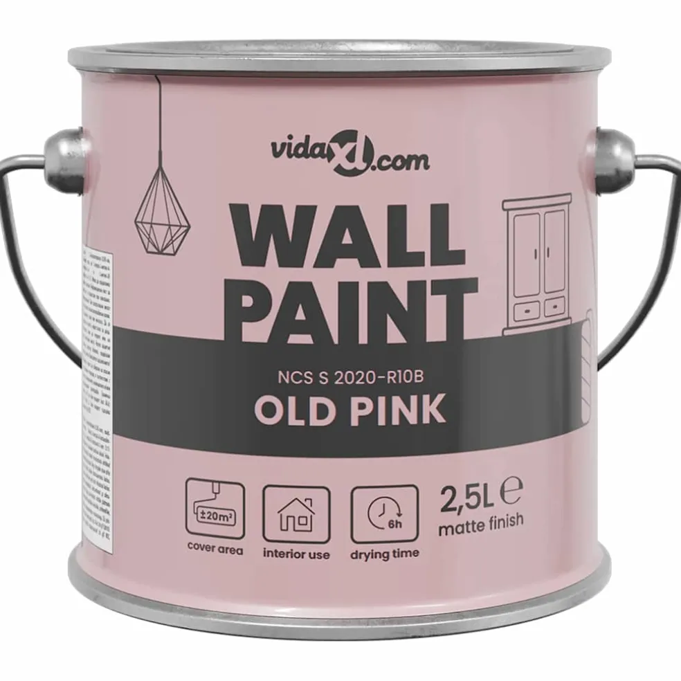 vidaXL Muurverf Roze 2,5 L Wandprint