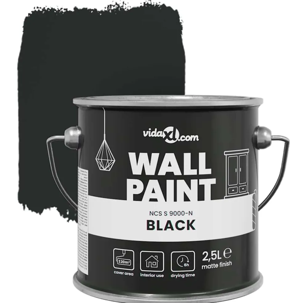 vidaXL Muurverf Zwart 2,5 L Wandprint