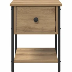vidaXL Nachtkastje Artisan Eiken 34 x 35,5 x 45 cm Bewerkt hout