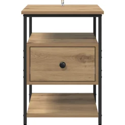 vidaXL Nachtkastje Artisan Eiken 40 x 42 x 56 cm Bewerkt hout