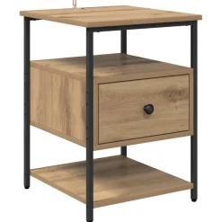 vidaXL Nachtkastje Artisan Eiken 40 x 42 x 56 cm Bewerkt hout