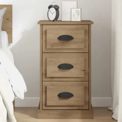 vidaXL Nachtkastje Artisan Eiken 39 x 39 x 67,5 cm Bewerkt hout