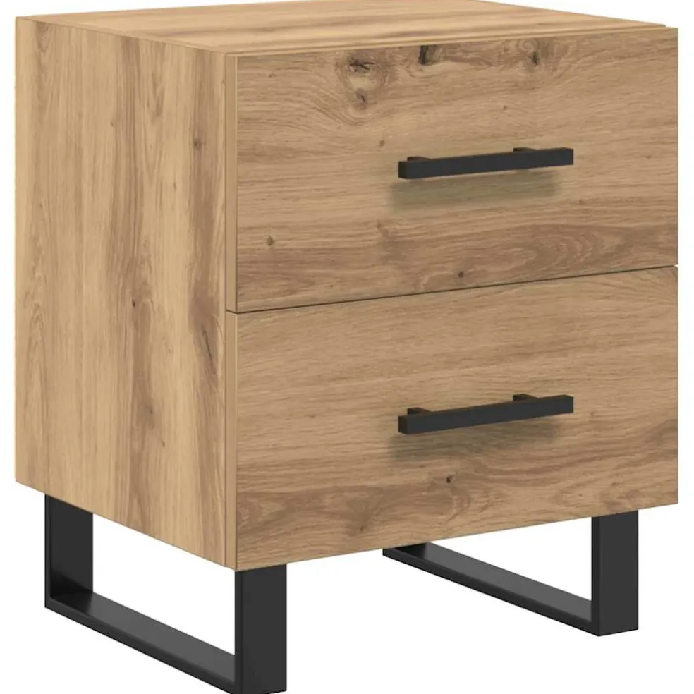 vidaXL Nachtkastje Artisan Eiken 40 x 35 x 47,5 cm Bewerkt hout
