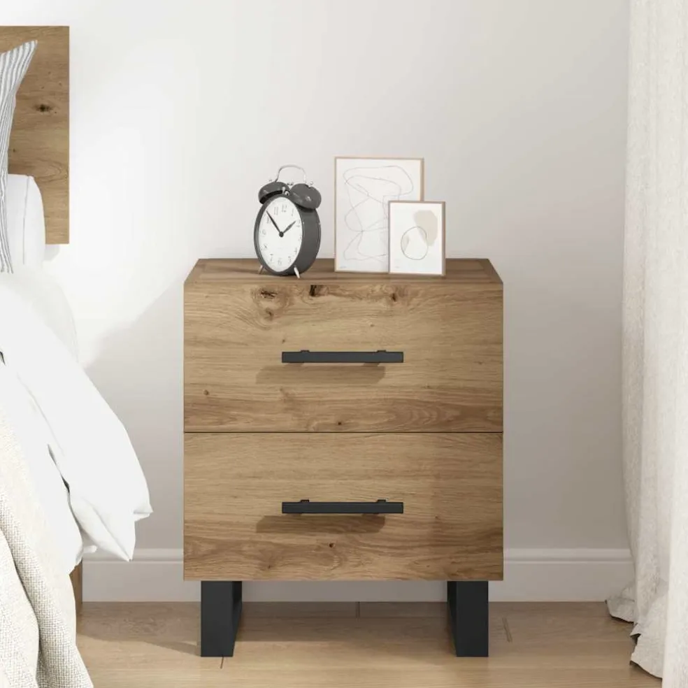 vidaXL Nachtkastje Artisan Eiken 40 x 35 x 47,5 cm Bewerkt hout