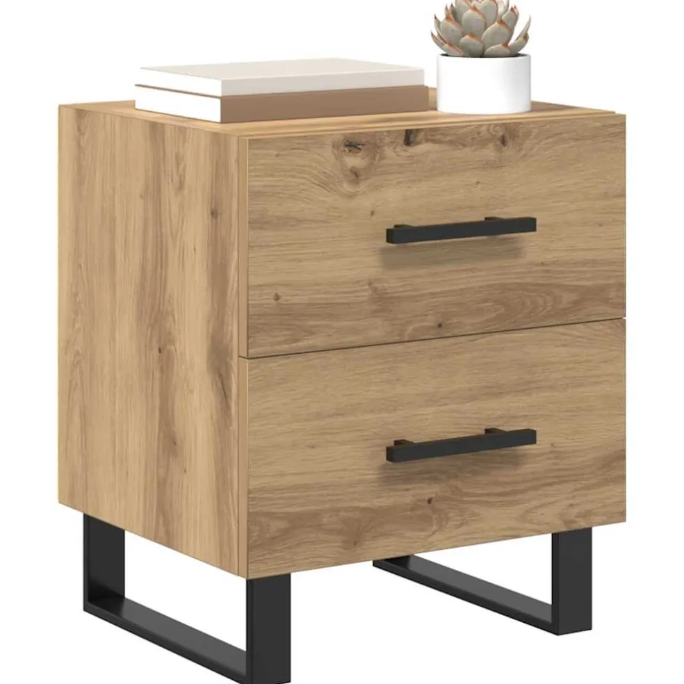 vidaXL Nachtkastje Artisan Eiken 40 x 35 x 47,5 cm Bewerkt hout