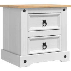 vidaXL Nachtkastje Corona Wit 53 x 39 x 47 cm Massief grenenhout