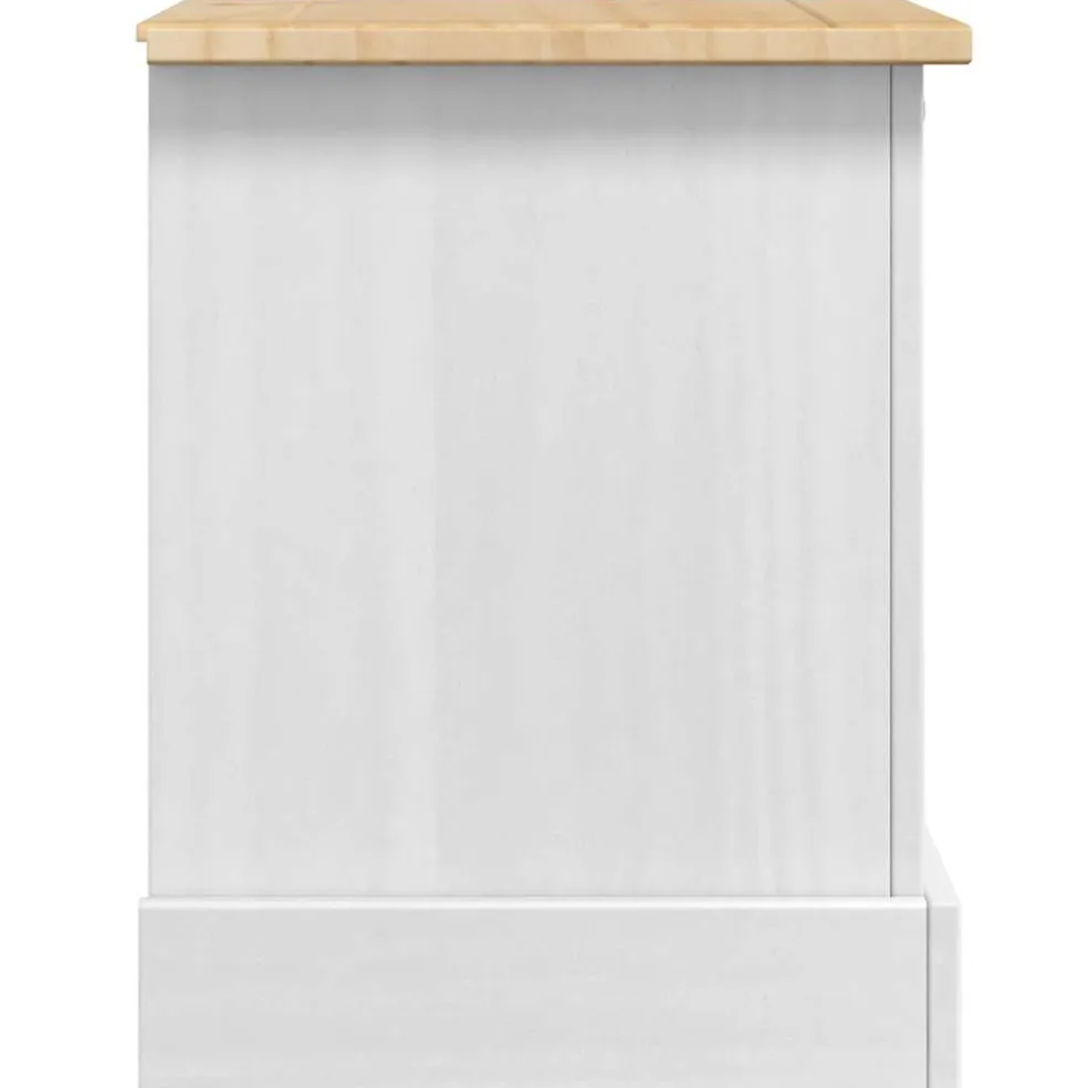 vidaXL Nachtkastje Corona Wit 53 x 39 x 47 cm Massief grenenhout