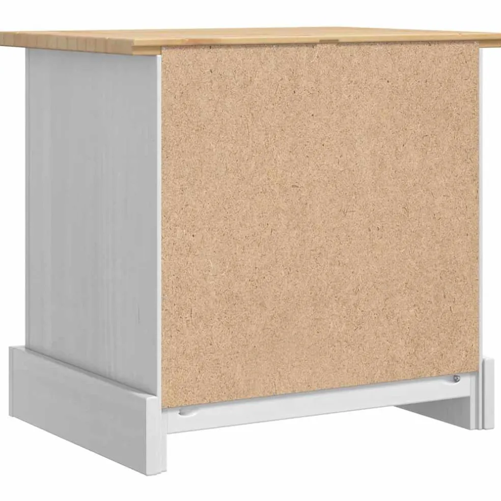 vidaXL Nachtkastje Corona Wit 53 x 39 x 47 cm Massief grenenhout