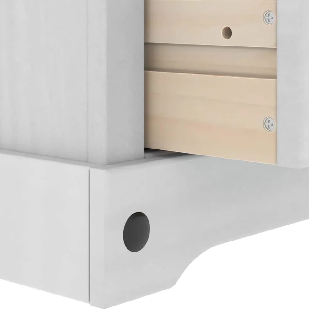 vidaXL Nachtkastje Corona Wit 53 x 39 x 47 cm Massief grenenhout