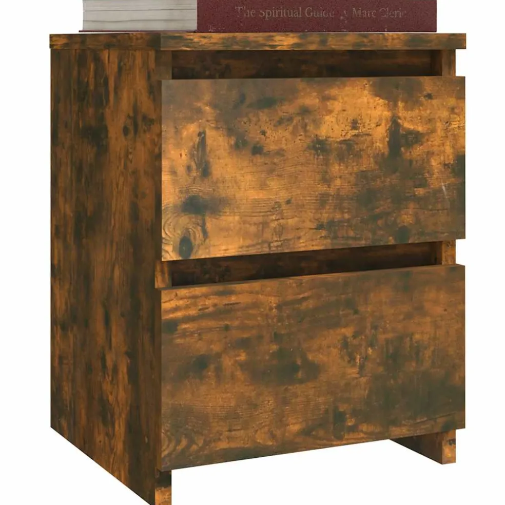 vidaXL Nachtkastje Gerookt Eiken 30x30x40 cm Engineered Wood