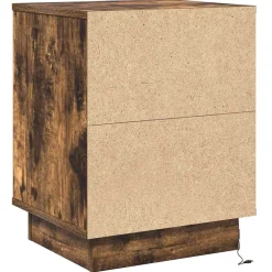 vidaXL Nachtkastje Gerookt eiken 39 x 34,5 x 50 cm Bewerkt hout