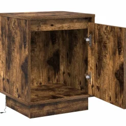 vidaXL Nachtkastje Gerookt eiken 39 x 34,5 x 50 cm Bewerkt hout