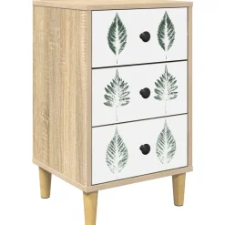 vidaXL Nachtkastje HANAU Sonoma Eiken 36 x 33 x 60 cm Bewerkt hout