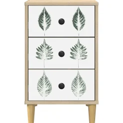 vidaXL Nachtkastje HANAU Sonoma Eiken 36 x 33 x 60 cm Bewerkt hout