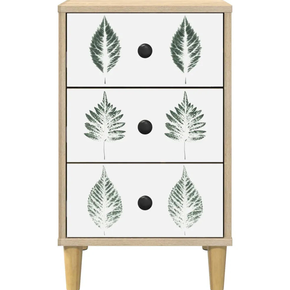 vidaXL Nachtkastje HANAU Sonoma Eiken 36 x 33 x 60 cm Bewerkt hout