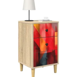 vidaXL Nachtkastje HEESCH Sonoma Eiken 36 x 33 x 60 cm Bewerkt hout