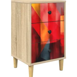 vidaXL Nachtkastje HEESCH Sonoma Eiken 36 x 33 x 60 cm Bewerkt hout