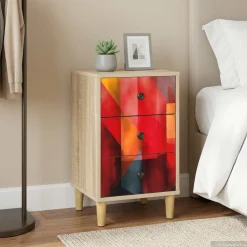 vidaXL Nachtkastje HEESCH Sonoma Eiken 36 x 33 x 60 cm Bewerkt hout