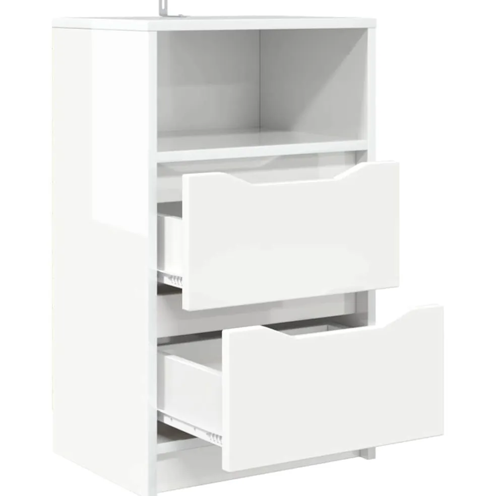 vidaXL Nachtkastje Hoogglans Wit 40 x 30 x 67 cm Bewerkt hout
