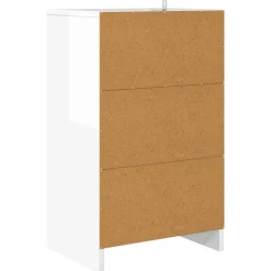 vidaXL Nachtkastje Hoogglans Wit 40 x 30 x 67 cm Bewerkt hout