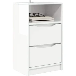 vidaXL Nachtkastje Hoogglans Wit 40 x 30 x 67 cm Bewerkt hout
