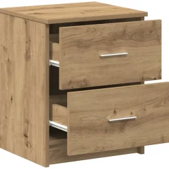 vidaXL Nachtkastje met 3 lades 39x35x65 cm zwart