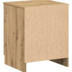 vidaXL Nachtkastje met 3 lades 39x35x65 cm zwart