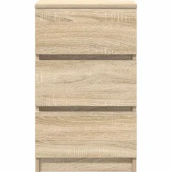 vidaXL Nachtkastje met 3 lades 39x35x65 cm sonoma eikenkleurig