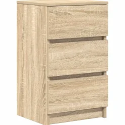 vidaXL Nachtkastje met 3 lades 39x35x65 cm sonoma eikenkleurig