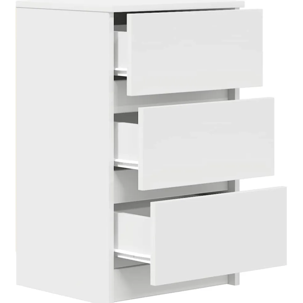 vidaXL Nachtkastje met 3 lades 39x35x65 cm wit
