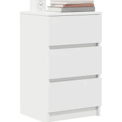 vidaXL Nachtkastje met 3 lades 39x35x65 cm wit